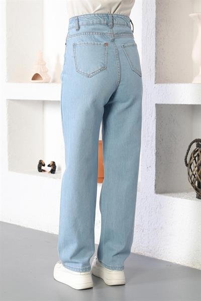 Taş Detaylı Kot Pantolon Açık Kot 6043