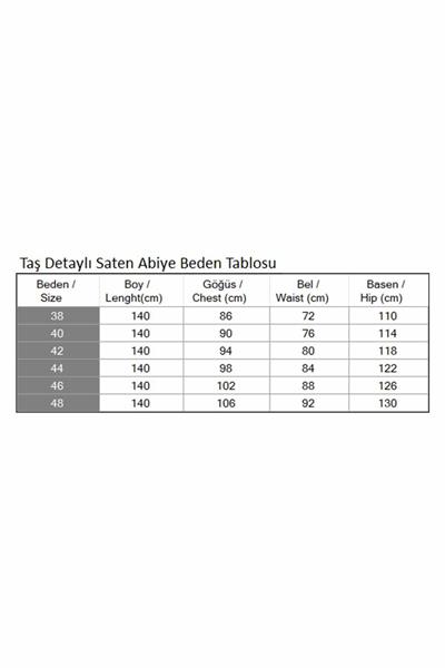 Taş Detaylı Saten Abiye Mavi MSW19901-3