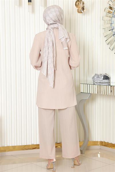 Taş Detaylı Takım Bej MSW19195-3