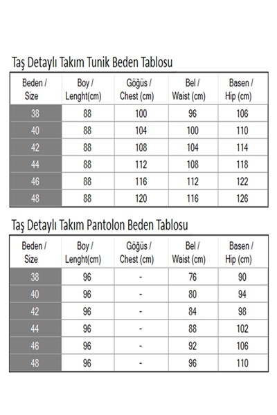 Taş Detaylı Takım İndigo 19203