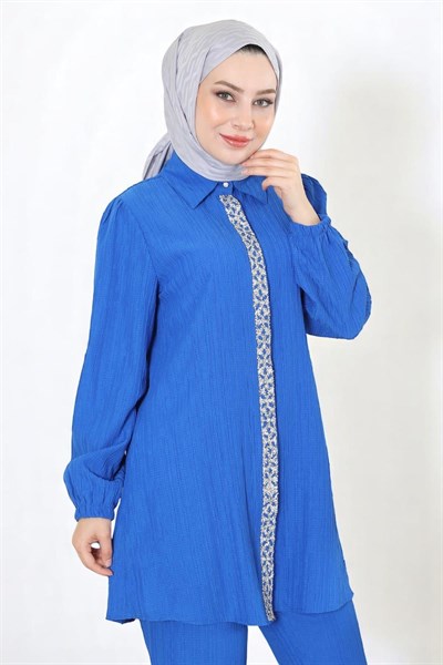 Taş Detaylı Takım Mavi 19195