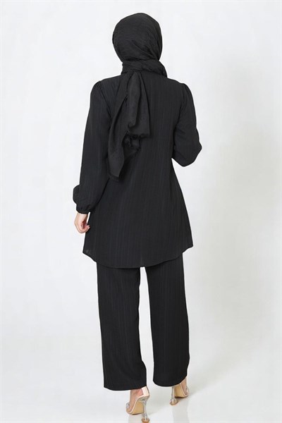 Taş Detaylı Takım Siyah 19195