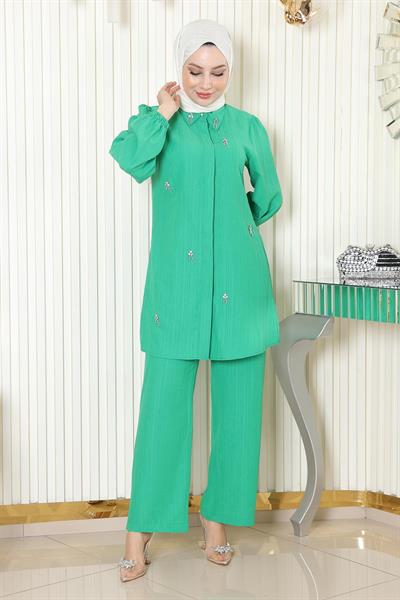 Taş Detaylı Takım Yeşil 19902