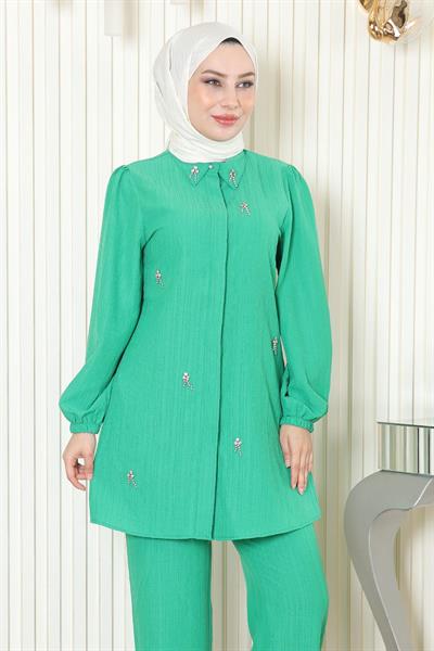 Taş Detaylı Takım Yeşil 19902