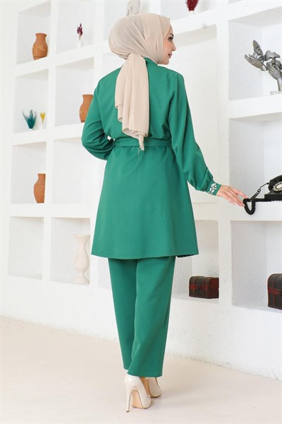 Taş Detaylı Takım Zümrüt 19203