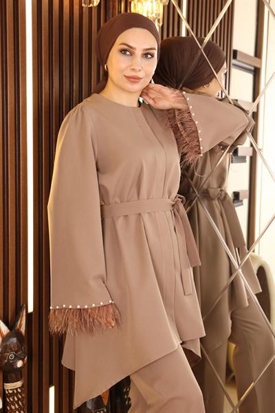 Tüy Detaylı Takım Vizon 19131