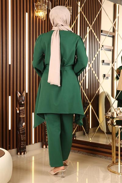 Tüy Detaylı Takım Zümrüt 19131