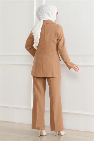 Yelekli Üçlü Takım Taba MSW19222-6