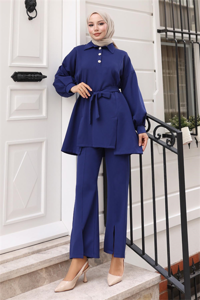 Yırtmaçlı Takım İndigo MSV19129