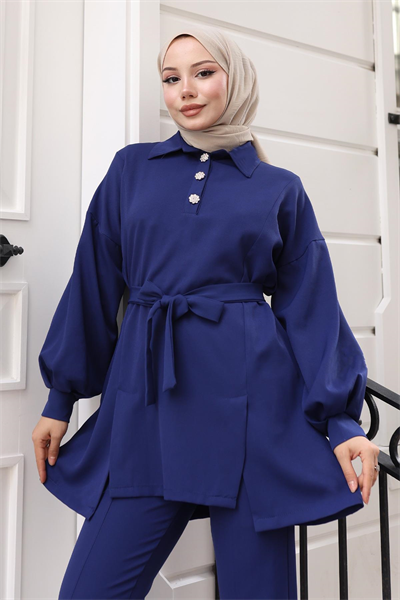 Yırtmaçlı Takım İndigo MSV19129