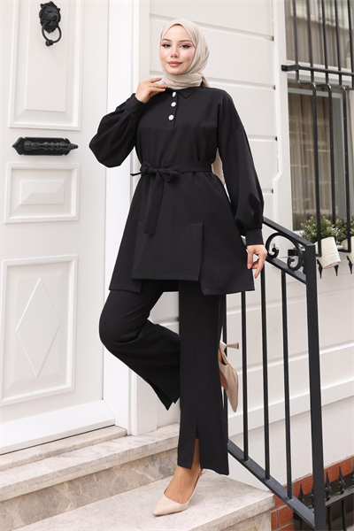 Yırtmaçlı Takım Siyah MSV19129