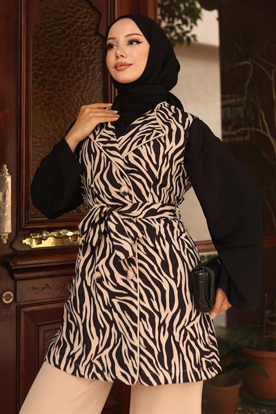 Zebra Desenli İkili Takım Bej 19255