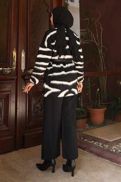 Zebra Desenli Triko Takım Siyah 6154