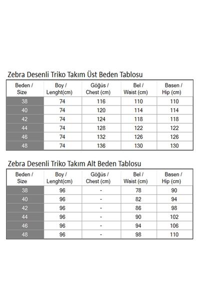 Zebra Desenli Triko Takım Siyah 6154