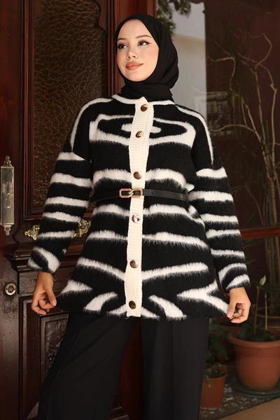 Zebra Desenli Triko Takım Siyah 6154