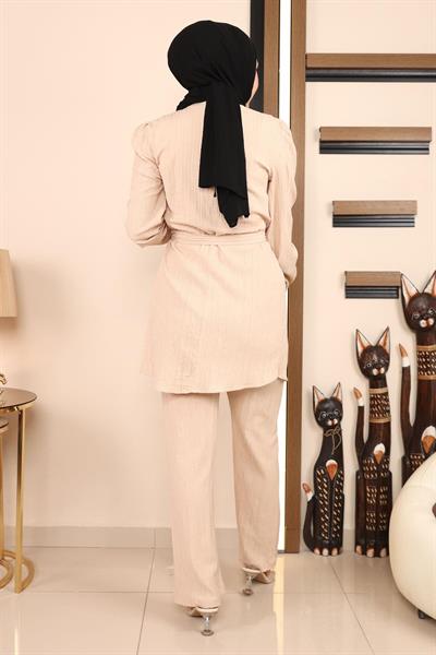 Zincir Detaylı Takım Bej MSW19140-3