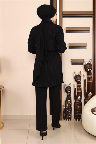 Zincir Detaylı Takım Siyah MSW19140-1