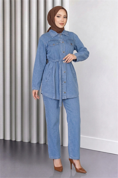 Luna Denim Takım Açık Mavi 19299