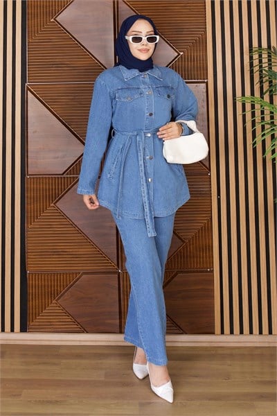 Luna Denim Takım Açık Mavi 19299