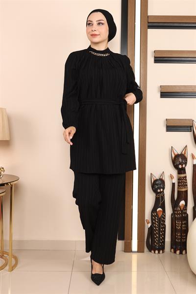 Zincir Detaylı Takım Siyah MSW19140