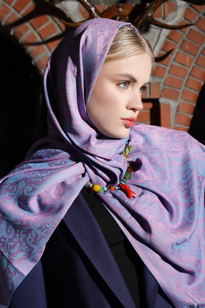 Badem Pembe Turkuaz Şal