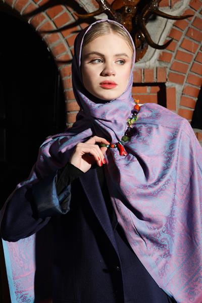 Badem Pembe Turkuaz Şal