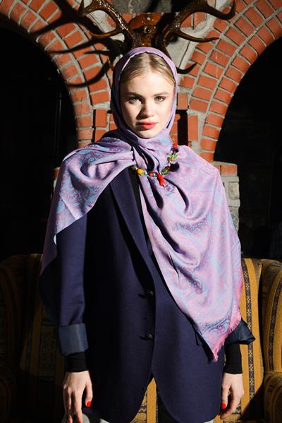 Badem Pembe Turkuaz Şal