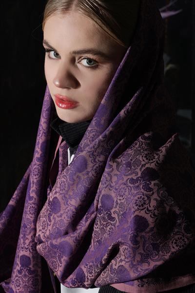 Karanfil Mor Pembe Şal