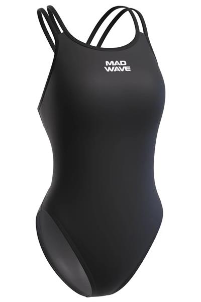Mad Wave Crossback Siyah Kadın Yüzücü Mayosu