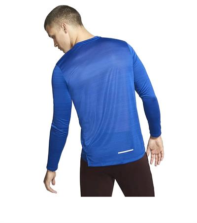 Nike Dry Miler Top Ls Erkek Mavi Koşu Uzun Kollu Tişört 