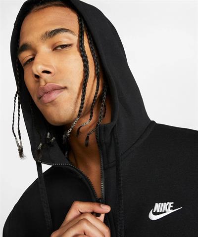 Nike Sportswear Club Hoodie Fz Bb Erkek Siyah Sweatshirt