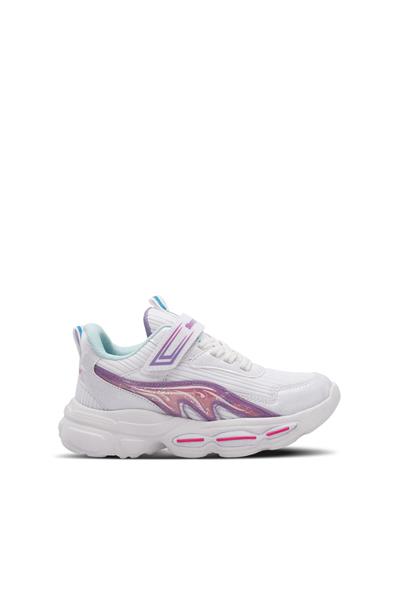 Slazenger NOELA Kız Çocuk Cırt Cırtlı Beyaz / Fuşya Günlük Spor Ayakkabısı