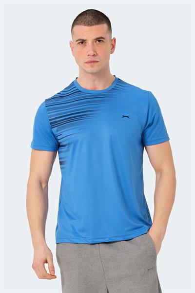 Slazenger RAVEN Erkek Saks Mavi Tişört