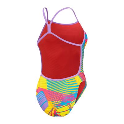 Speedo Allover Digital Vback Rally Rumble Kadın Yüzücü Mayosu
