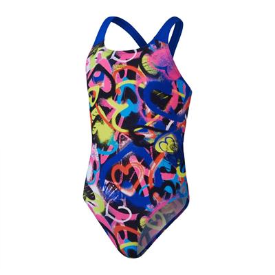 Speedo Digital Allover Powerback Yüzücü Çocuk Mayosu