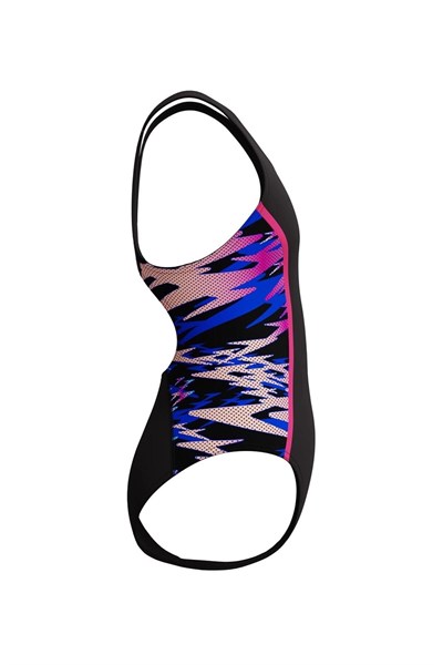 Speedo Girls Hyperboom Splice Muscleback Swimsuit Black/Pink Kız Çocuk Mayosu