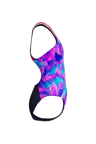 Speedo Powerback Baskılı Kız Çocuk Mayosu Baskılı 