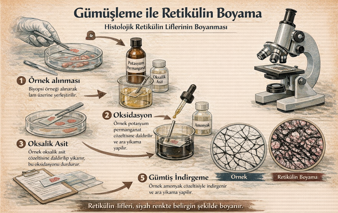Gümüşleme ile Retikülin Boyama: Temel Prensipler ve Tanısal Kullanım Alanları