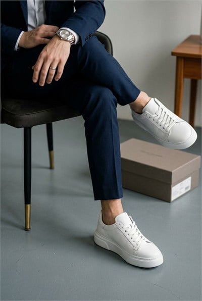 Cem Pekşen Makras Tommy 777 Beyaz İçi Dışı Deri Günlük Sneaker