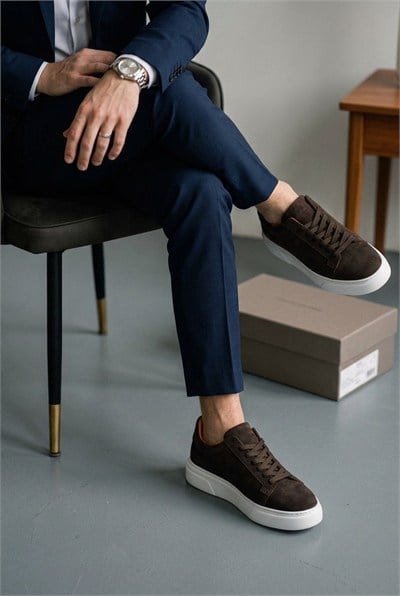 Cem Pekşen Makras Tommy 777 Kahve Süet İçi Dışı Deri Günlük Sneaker
