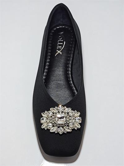 Cem Pekşen Vollex 38-2190 Siyah Süet Taşlı Kadın Günlük Babet