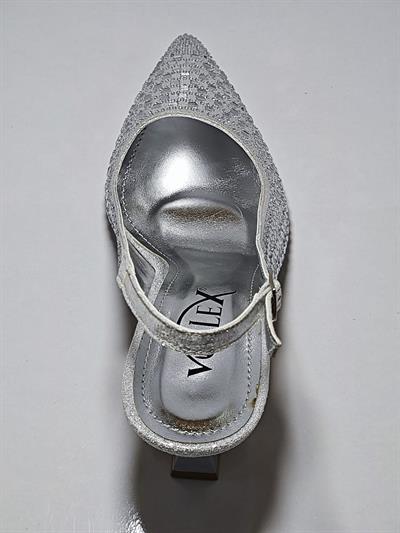 Cem Pekşen Vollex 80 Gümüş Taşlı Kadın Topuklu Ayakkabı