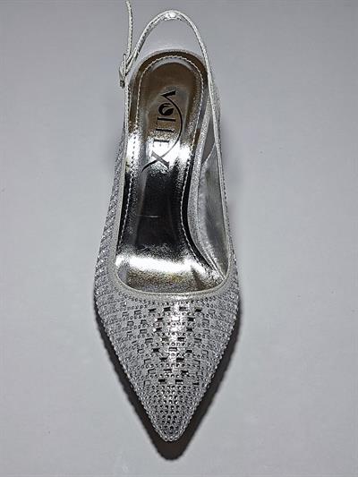 Cem Pekşen Vollex 80 Gümüş Taşlı Kadın Topuklu Ayakkabı