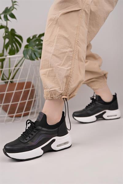 Flet 121 Siyah-Beyaz Kadın Spor Sneaker