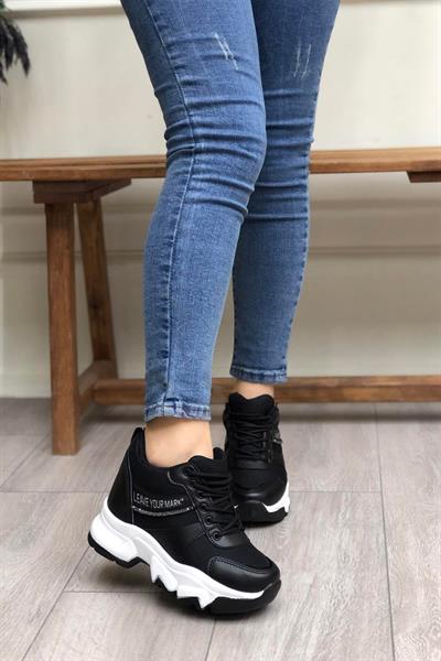 Flet 209 Siyah-Beyaz Kadın Spor Sneaker