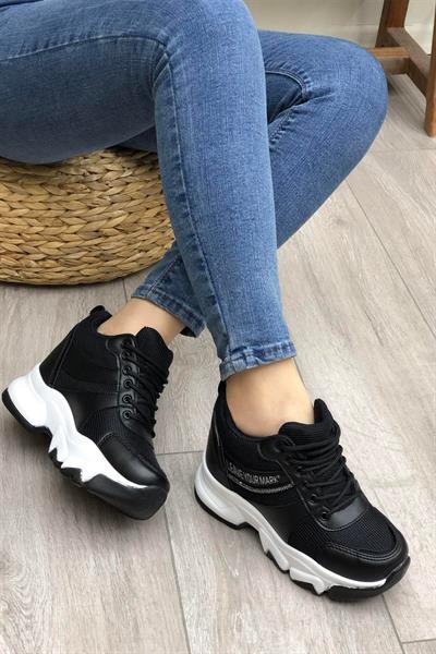 Flet 209 Siyah-Beyaz Kadın Spor Sneaker