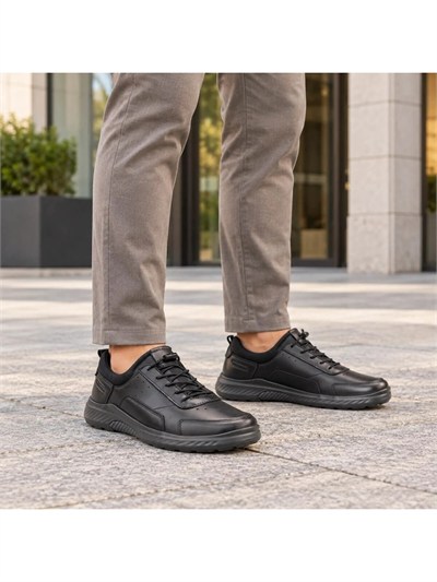 Forelli Akın Siyah Erkek Günlük Comfort Ortopedi Casual Deri Ayakkabı