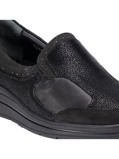 Forelli Faye 21327-h Siyah Kadın Günlük Comfort Deri Ortopedik Ayakkabı