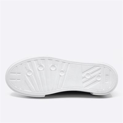 Fosco 9901 Siyah Beyaz Hakiki Deri Sneakers Ayakkabı
