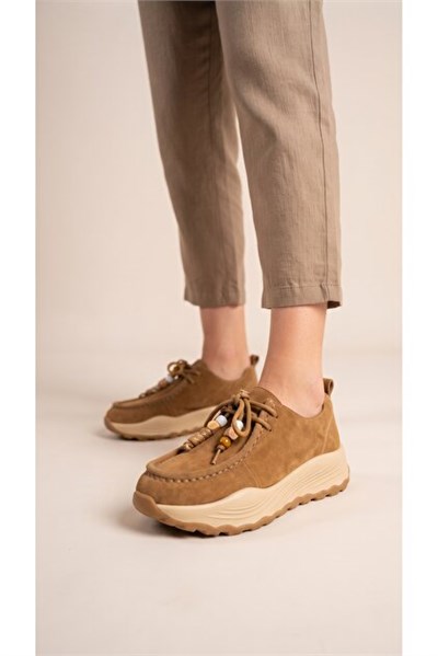 Guja 26K335 Camel Süet Kadın Sneaker